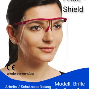 YAKO Gesichtsvisier mit Brille, Anti-bakteriell,1 Brille + 3 Visiere